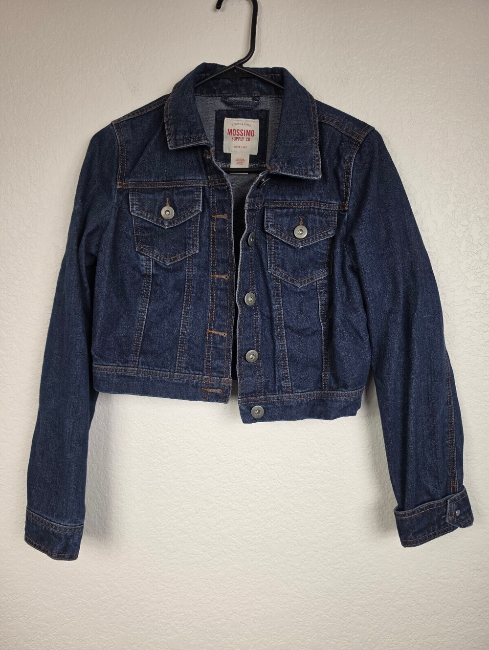 Medium Denim Jean Jacket Cropped Mossimo
